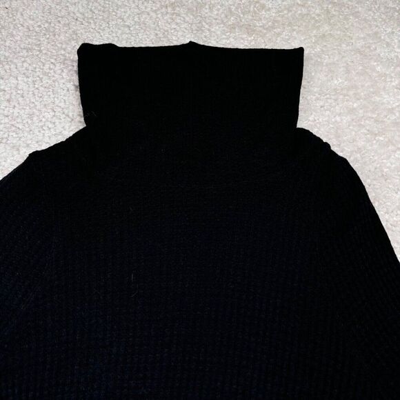 We The Free Waffle Knit Turtleneck Top Black - Picture 7 of 8